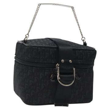 Christian Dior Trotter Canvas Vanity Pouch Black Silver Auth bs25322