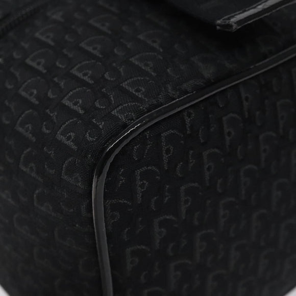 Christian Dior Trotter Canvas Vanity Pouch Black Silver Auth bs25322
