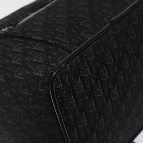 Christian Dior Trotter Canvas Vanity Pouch Black Silver Auth bs25322