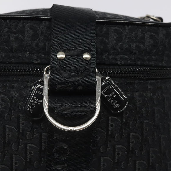 Christian Dior Trotter Canvas Vanity Pouch Black Silver Auth bs25322