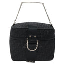 Christian Dior Trotter Canvas Vanity Pouch Black Silver Auth bs25322-13