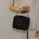 Christian Dior Trotter Canvas Vanity Pouch Black Silver Auth bs25322-23