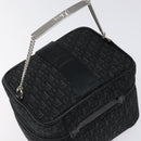 Christian Dior Trotter Canvas Vanity Pouch Black Silver Auth bs25322-6