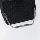 Christian Dior Trotter Canvas Vanity Pouch Black Silver Auth bs25322-7