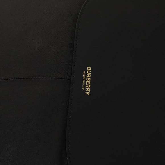 BURBERRY Shoulder Bag Leather Black Gold Auth bs25324