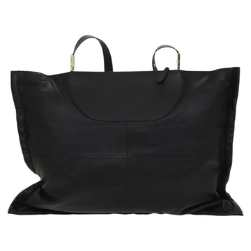 BURBERRY Shoulder Bag Leather Black Gold Auth bs25324 - 0