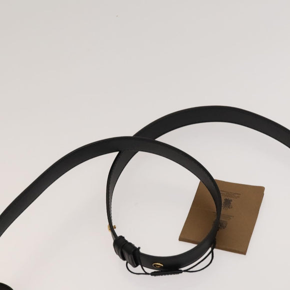 BURBERRY Shoulder Bag Leather Black Gold Auth bs25324