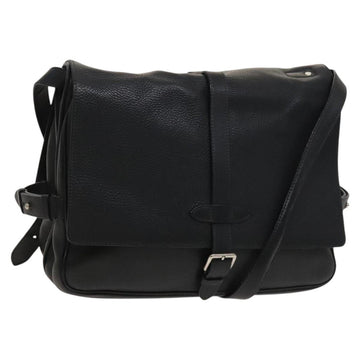 LOUIS VUITTON Naxos Stelios Shoulder Bag Leather Black M94205 LV Auth bs25333