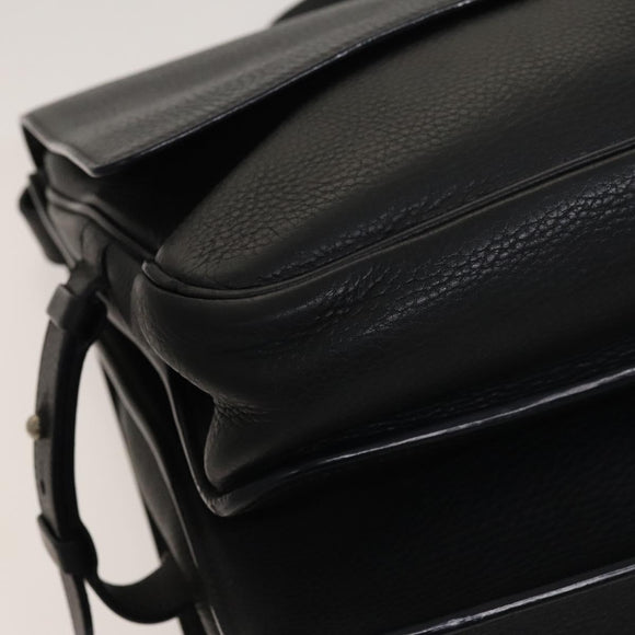 LOUIS VUITTON Naxos Stelios Shoulder Bag Leather Black M94205 LV Auth bs25333