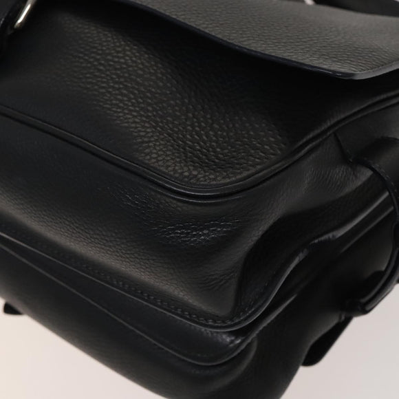 LOUIS VUITTON Naxos Stelios Shoulder Bag Leather Black M94205 LV Auth bs25333