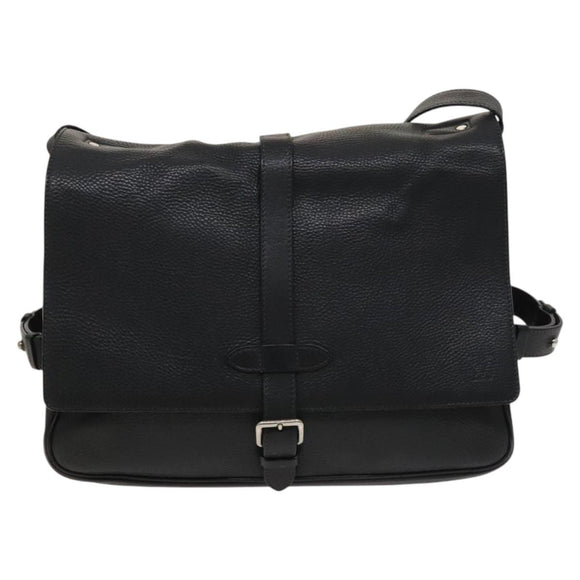 LOUIS VUITTON Naxos Stelios Shoulder Bag Leather Black M94205 LV Auth bs25333