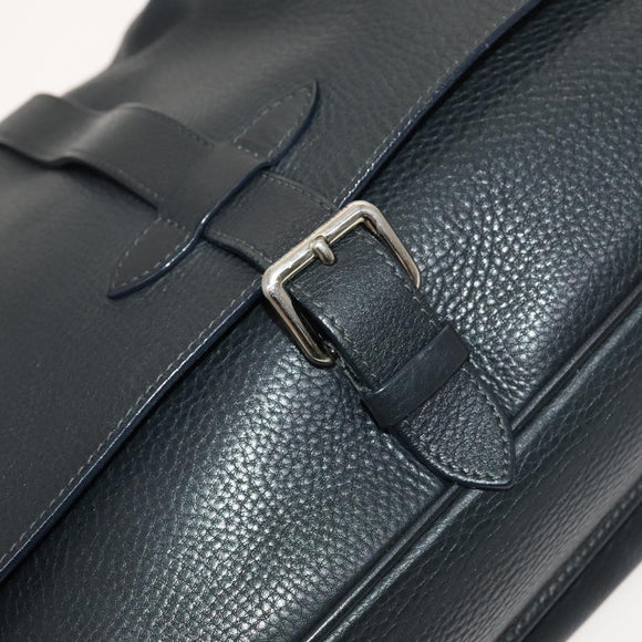 LOUIS VUITTON Naxos Stelios Shoulder Bag Leather Black M94205 LV Auth bs25333