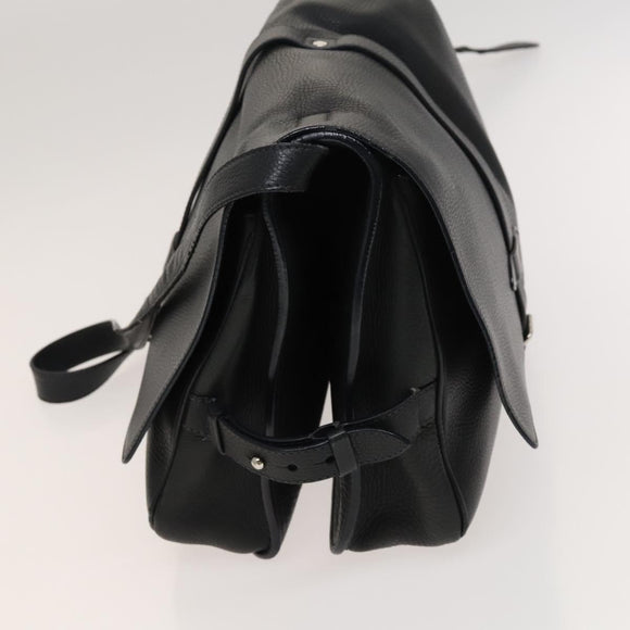 LOUIS VUITTON Naxos Stelios Shoulder Bag Leather Black M94205 LV Auth bs25333