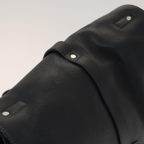 LOUIS VUITTON Naxos Stelios Shoulder Bag Leather Black M94205 LV Auth bs25333