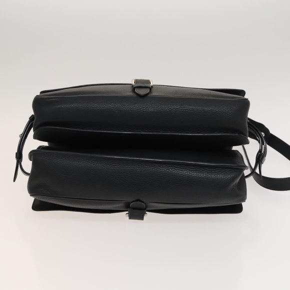 LOUIS VUITTON Naxos Stelios Shoulder Bag Leather Black M94205 LV Auth bs25333