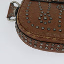 Christian Dior D FENCE Shoulder Bag Leather Brown Auth bs25342-15