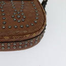 Christian Dior D FENCE Shoulder Bag Leather Brown Auth bs25342-16