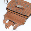 Christian Dior D FENCE Shoulder Bag Leather Brown Auth bs25342-9