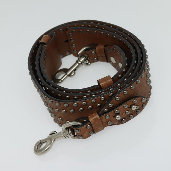 Christian Dior D FENCE Shoulder Bag Leather Brown Auth bs25342