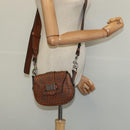 Christian Dior D FENCE Shoulder Bag Leather Brown Auth bs25342-22
