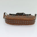 Christian Dior D FENCE Shoulder Bag Leather Brown Auth bs25342-6