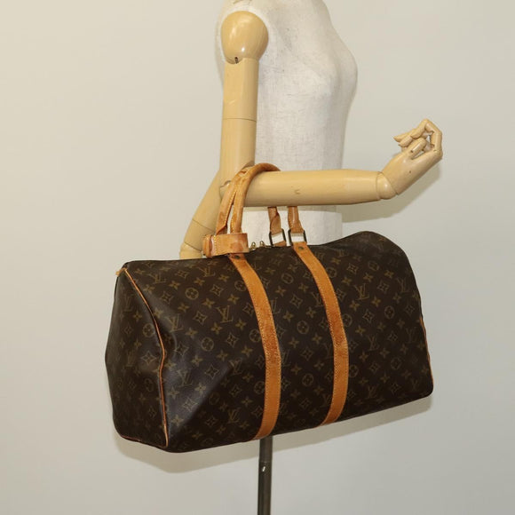 LOUIS VUITTON Monogram Keepall 45 Boston Bag M41428 LV Auth bs25353