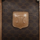 CELINE Macadam Canvas Hand Bag PVC Leather Brown Gold Auth bs25372-15