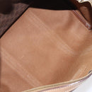 CELINE Macadam Canvas Hand Bag PVC Leather Brown Gold Auth bs25372-17