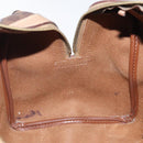 CELINE Macadam Canvas Hand Bag PVC Leather Brown Gold Auth bs25372-19