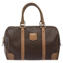 CELINE Macadam Canvas Hand Bag PVC Leather Brown Gold Auth bs25372-2