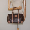 CELINE Macadam Canvas Hand Bag PVC Leather Brown Gold Auth bs25372-21