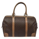 CELINE Macadam Canvas Hand Bag PVC Leather Brown Gold Auth bs25372-3