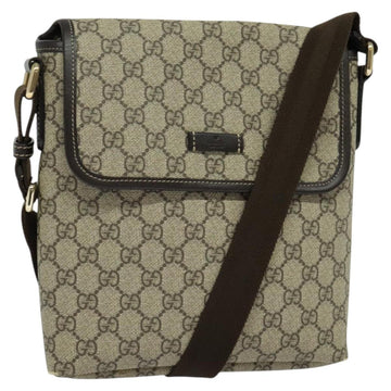 GUCCI GG Supreme Shoulder Bag PVC Beige Gold 223666 Auth bs25373