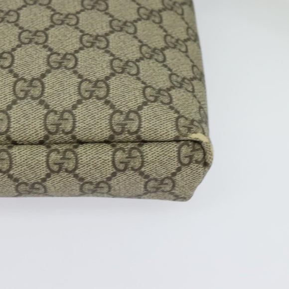 GUCCI GG Supreme Shoulder Bag PVC Beige Gold 223666 Auth bs25373