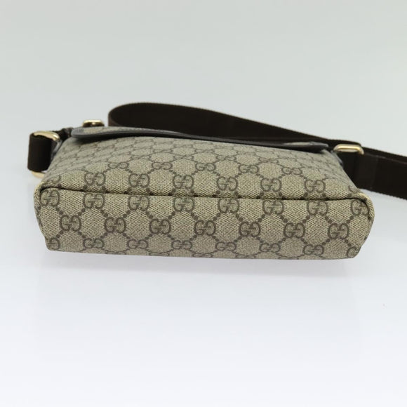 GUCCI GG Supreme Shoulder Bag PVC Beige Gold 223666 Auth bs25373