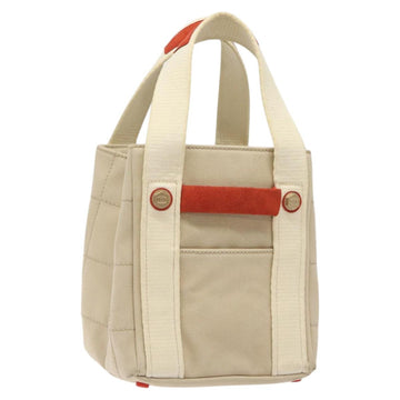 CHANEL Hand Bag Canvas Beige CC Auth bs25378