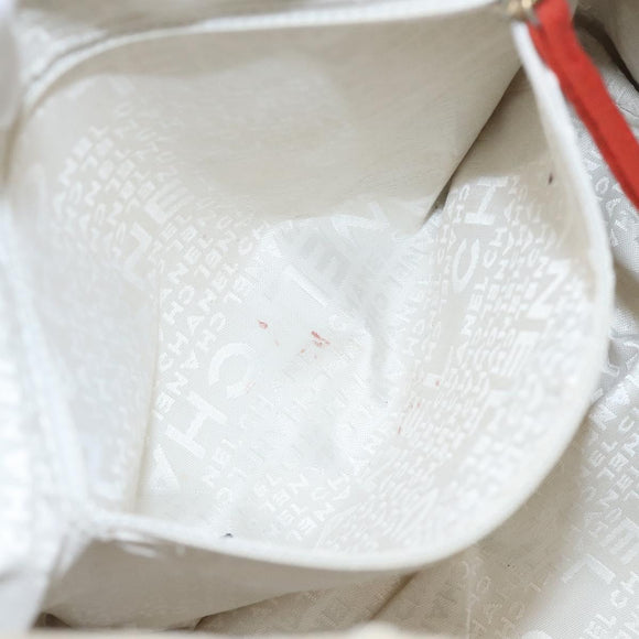 CHANEL Hand Bag Canvas Beige CC Auth bs25378