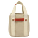 CHANEL Hand Bag Canvas Beige CC Auth bs25378-2