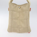 CHANEL Hand Bag Canvas Beige CC Auth bs25378-3