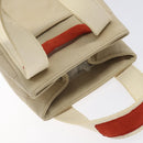 CHANEL Hand Bag Canvas Beige CC Auth bs25378-6