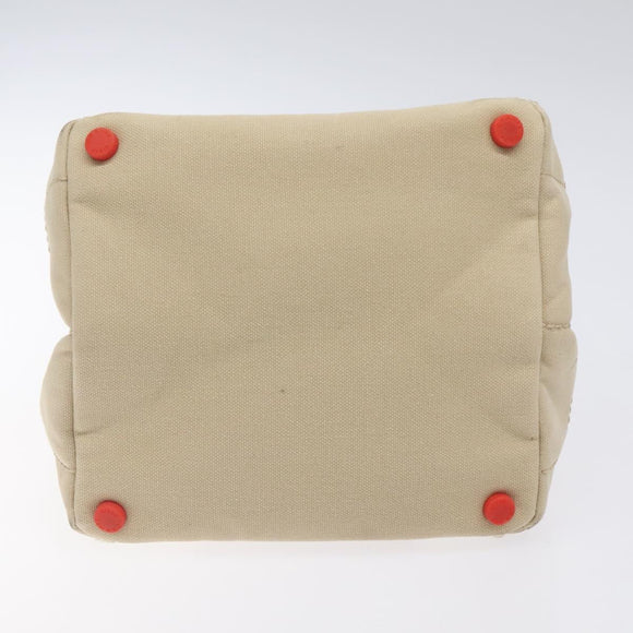 CHANEL Hand Bag Canvas Beige CC Auth bs25378