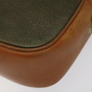 CELINE Shoulder Bag Leather Khaki Gold Auth bs25384-9