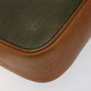 CELINE Shoulder Bag Leather Khaki Gold Auth bs25384-14