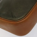 CELINE Shoulder Bag Leather Khaki Gold Auth bs25384-16