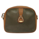CELINE Shoulder Bag Leather Khaki Gold Auth bs25384-13