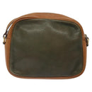CELINE Shoulder Bag Leather Khaki Gold Auth bs25384-2