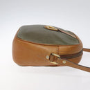 CELINE Shoulder Bag Leather Khaki Gold Auth bs25384-3