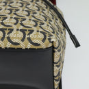 Salvatore Ferragamo Gancini Backpack PVC Leather Beige Gold Auth bs25390-11