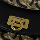 Salvatore Ferragamo Gancini Backpack PVC Leather Beige Gold Auth bs25390-14