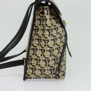 Salvatore Ferragamo Gancini Backpack PVC Leather Beige Gold Auth bs25390-5